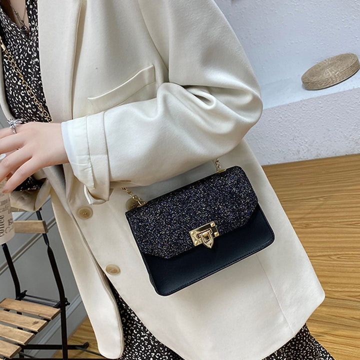 Bolsa Couro Crossbody Mini Glitter