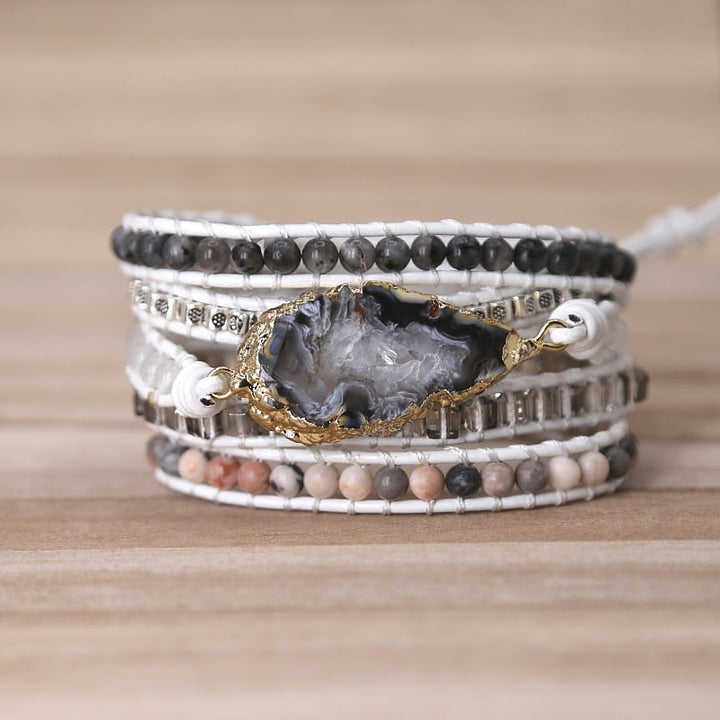 Pulseira Feminina Boho com Pedras Naturais
