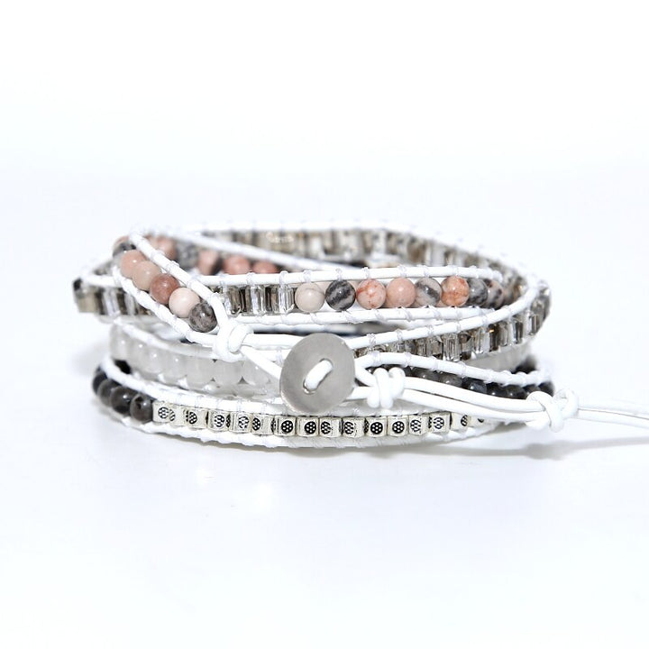 Pulseira Feminina Boho com Pedras Naturais