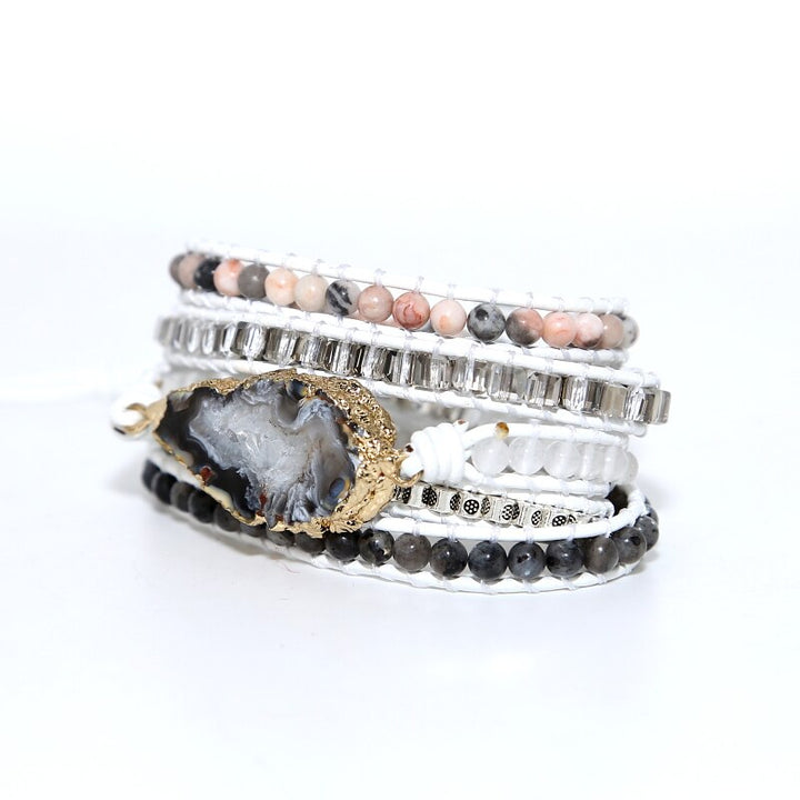 Pulseira Feminina Boho com Pedras Naturais