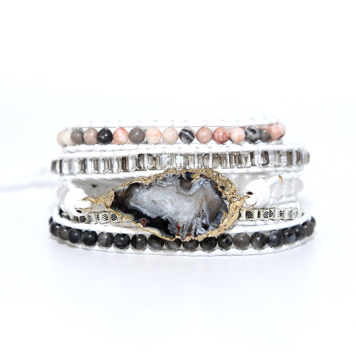 Pulseira Feminina Boho com Pedras Naturais
