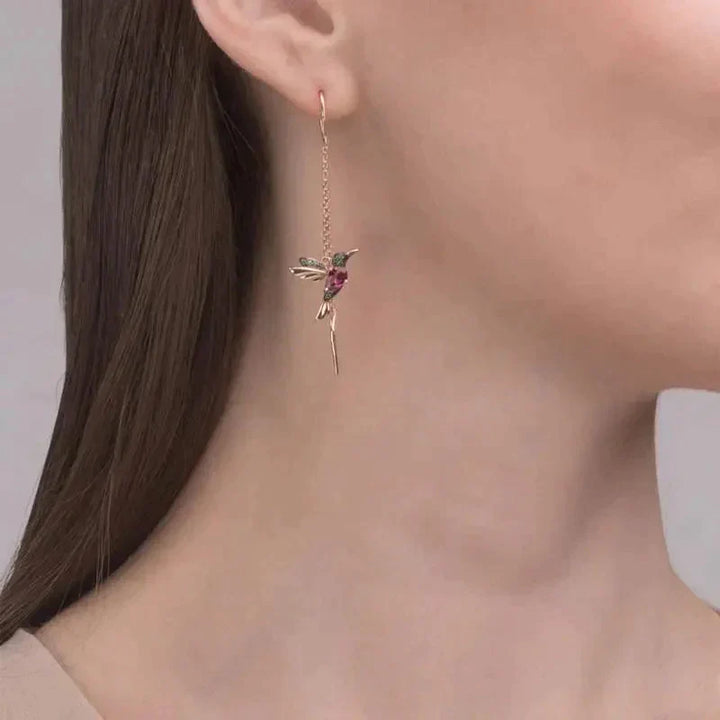 Brincos Beija-Flor de Strass Feminino