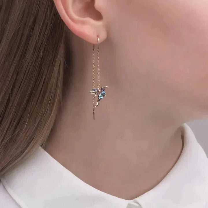 Brincos Beija-Flor de Strass Feminino