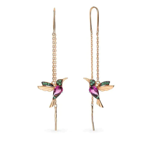 Brincos Beija-Flor de Strass Feminino