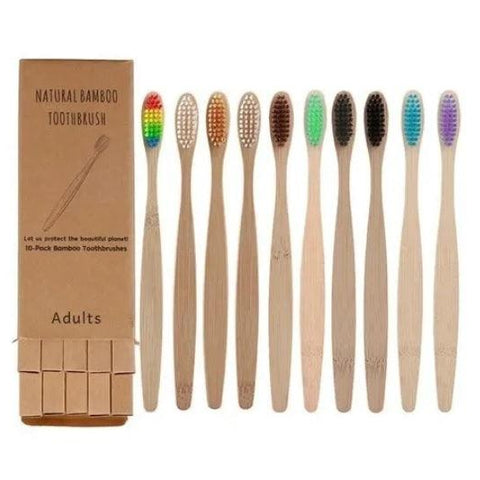 Escova de Bambu Ecológica Biodegradável - Kit com 10 peças - My Store